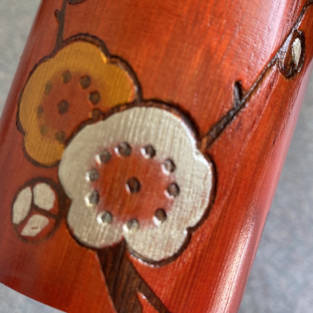 Japanese Kokeshi Doll w/Beautiful Kimono w/Plum Blossoms & Artist's Stamp - Picture 16 of 16